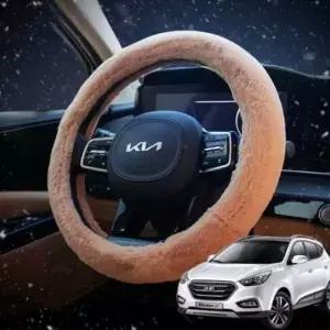 [RIZPICK]겨울용 극세사 차량 핸들커버 투싼ix 전용 스티어링 커버