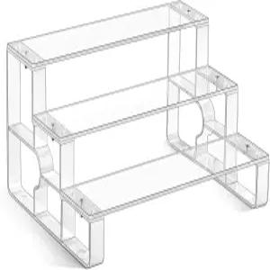 USHARP 향수 스탠드 및 쾰른 정리함 남성용 3단 투명 아크릴 라이저 디스플레이 파티용 컵케이크 홀더