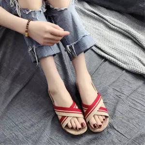 캐주얼 커플슬리퍼 나들이 스트라이프 샌들 케쥬얼