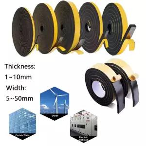 2M/10M 폼 스폰지 단면 접착 고무 스트립 테이프 창문 씰 용 방수 날씨 스트리핑