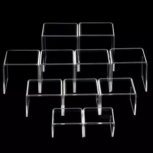 레메시마 20개 아크릴 디스플레이 라이저 클리어 제품 스탠드 주얼리 컵케이크 홀더 디저트 투명 쇼케이스