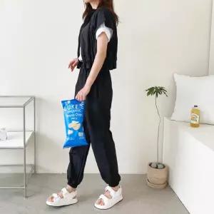 [다잇템]여자 바람막이 츄리링바지 돌만 나일론 크롭조끼 세트