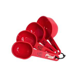 MIRRO 4pc 중첩 계량컵 세트, 빨간색