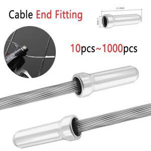 10-1000pcs 자전거 케이블 엔드 피팅 알루미늄 합금 캡 브레이크 디레일러 시프터 크림프 팁 사이클링 부품