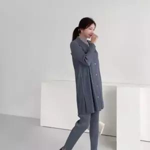 [다잇템]여성 플리츠 주름원단 등원룩 가벼운 자켓