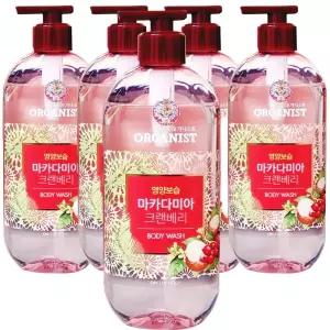 LG 오가니스트 마카다미아 크랜베리 바디워시 500g x5개