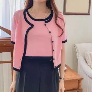 [다잇템]여자 드레스업 민소매티 콘트라스트 세트