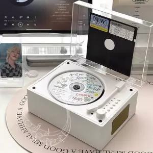 시디 플레이어 턴테이블 레트로 CDP 스피커 블루투스 투명 CD