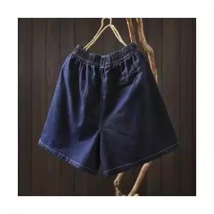 여자데님반바지 여름 면 데님 반바지 캐주얼 슬림핏 통 와이드 바지 ible2