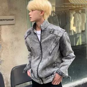 크린핏 봄가을 패치 루즈핏 헤비 자켓 코트 청자켓 남자 데님 빈티지 원픽3