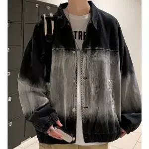 남자 청자켓 스타일 데님 코트 가을 재킷 건달패션 캐주얼 커플 그러데이션 카고 원픽3