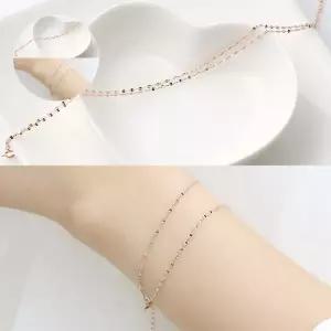 기념일선물 두줄 잠자리 체인 로즈골드 팔찌 14K