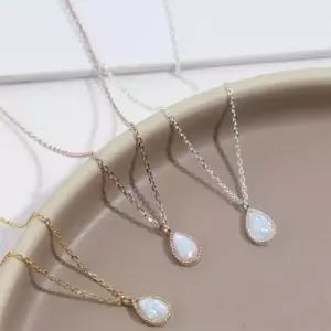 [다잇템]여자 오팔 레인드롭 은목걸이 네크리스