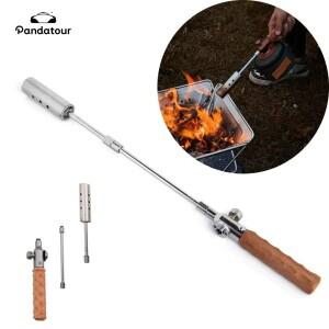 판다투어 접이식 버너 가스 토치 긴 불꽃 점화기 야외 바베큐 캠핑 탈착식 스토브