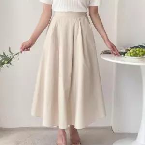 [다잇템]여자 MAXI 후레아 주름치마 혁대 롱스커트