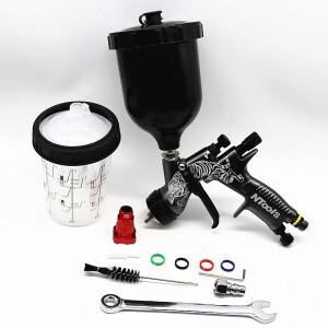 400CC 믹스 탱크 및 어댑터가있는 1.3/1.8mm 스프레이 건 자동차 페인트 바니시 분무기/에어 도구