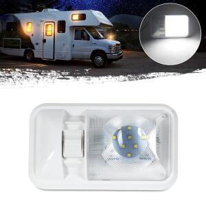 1개 12V LED RV 천장 돔 라이트 스위치 포함 크리스탈 마감 실내 독서등 카 트레일러 보트 모터홈용