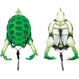 LUNKERHUNT 배스, 송어용 톱워터 낚시 미끼 키트(3팩) | 거북이 1개, 개구리 개복치 소품 1개 파이크용 민물 미끼, 부드러운 속이 빈 몸체, 잡초 없는 갈고리