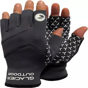 글레이셔 글러브 콜드 리버 핑거리스 낚시 장갑 - 방풍 퀵 드라이 패브릭으로 야외 플라이 패들링 하이킹