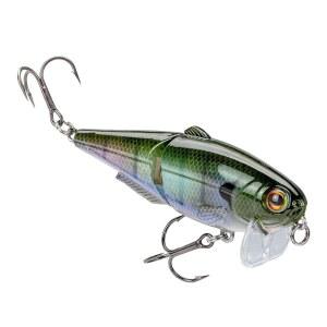 스트라이크 킹 (HCWS2-822) 웨이크 샤드 낚시 미끼, 싱글 조인트 수영 톱워터 웨이크베이트, 1온스, 사이즈 2 트레블 훅, 리얼