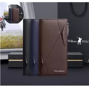윌리엄폴로 대용량 소가죽 장지갑 (지퍼)
