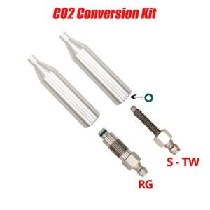 CO2 HPA 변환 키트 12g 카트리지 컨버터 S-TW 및 RG 나사형, 8mm 퀵 디스커넥트