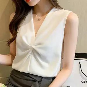 꼬임 디자인 민소매 블라우스 정장 이너 단정한룩 Nir9+3eJN