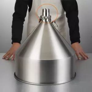 304 스텐 호퍼 3L 오일 깔데기 64mm 뚜껑 대구경 업소용 반죽