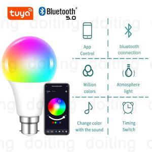 색상 변경 빛 B22  블루투스 APP 제어 220V LED 전구 조광 가능 RGB 화이트 RGBCCT 1600만 스마트 라이프