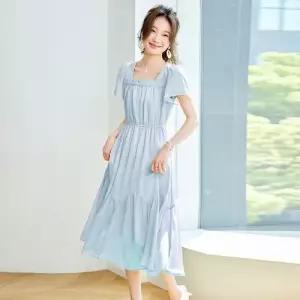 치마 원피스 여친 여름 예쁜 밴딩 쉬폰 얇은 허리 반팔 SPO마켓2