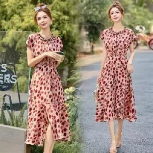 원피스 스커트 여성용 여름 도트 쉬폰 플레어 A라인 예쁜 프렌치 슬림핏 SPO마켓2