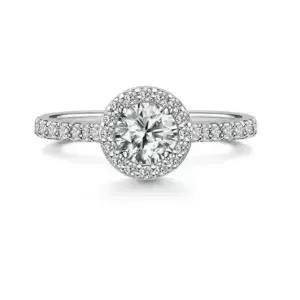 [로이드]다이아 5부 헤일로 파베 14k 반지 LRD23038D