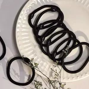 블랙 쫀쫀 머리끈 1P