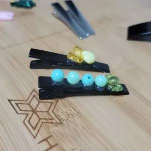 헤어핀부자재 납작 민자 메탈집게핀 블랙 5P