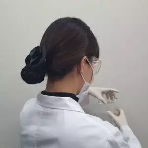 올림머리 리본 머리망 헤어핀 블랙