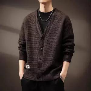 니트 캐주얼 빈티지 가을 남자브이넥니트 스웨터 브이넥 카디건 ible3