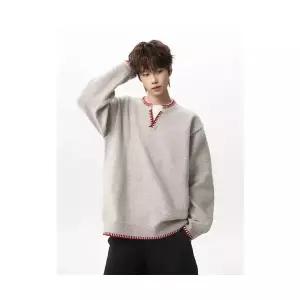 남자브이넥니트 가짜 투피스 브이넥 니트 봄 배색 캐주얼 이너 ible1