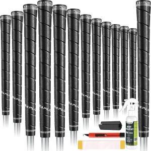 SAPLIZE 중형 골프 그립 13팩 - 향상된 제어 미끄럼 방지 및 진동 감소를 위한 랩 스타일의 끈적끈적한