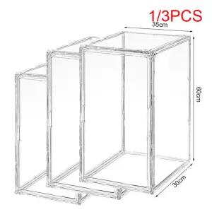 1/3PCS 피규어 장난감을위한 대용량 스토리지 박스 주최자 아크릴 쇼케이스 클리어 블라인드 메이크업 가방