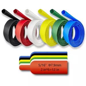 5/16인치 열수축 튜브 - 3 1 접착 안감 가능한 와이어 랩 12FT 6가지 색상 해양 등급 방수 단열 밀봉