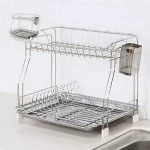 스텐 식기건조대 접시 정리대 설거지 2단