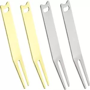 파티킬 금속 굽힘 골프 디봇 수리 도구 골퍼 남성용 포크 액세서리 커브드 스핏 골드 실버