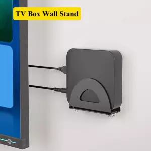 TV 박스 벽 스탠드 라우터 브래킷 하드 디스크 홀더 탄소강 소재 너비 조절 가능한 검정색 선반