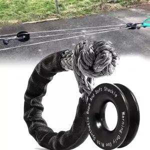 1/2 소프트 샤클 로프 및 복구 링 세트(보호 슬리브 포함) 55000LBS 파괴력 4x4 오프로드 액세서리 견인