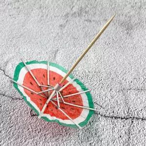 수박 우산 100개 이쑤시개 업소용 플레이팅 칵테일 데코픽