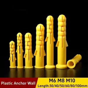M6 M8 M10 리브형 플라스틱 앵커 벽 확장 파이프 튜브 고무 플러그 벽 플러그 확장 앵커 건식벽체