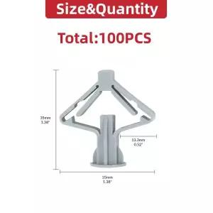 셀프 드릴링 건식 벽체 앵커 키트 나일론 플라스틱 확장 앵커 석고 보드 커튼 벽 장착에 이상적 100 개