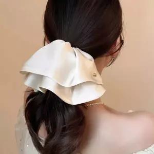 여성 스카프 스타일 새틴 집게핀