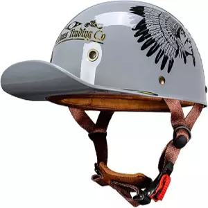 야구 오토바이 헬멧 DOT 승인 퀵 릴리스 버클이 있는 하프 유니버설 모자 자전거 크루저 스쿠터