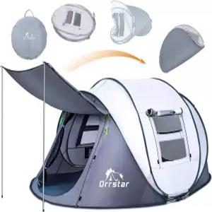 Orrstar 팝업 텐트 캠핑 2-4인용 방수 이지 셋업 2 빅 도어 인스턴트 가족